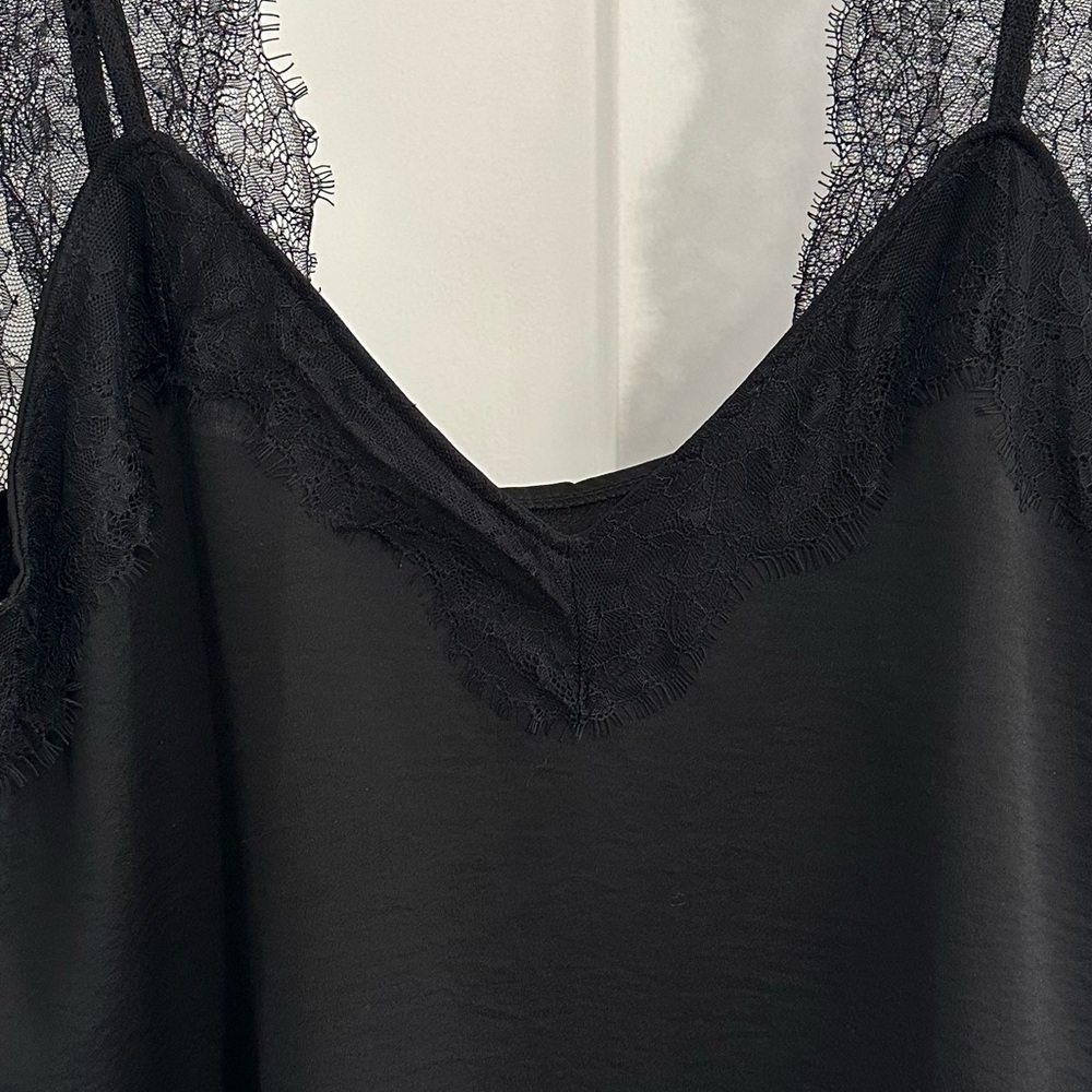 Black Lace Trim Camisole - Picture 2 of 5